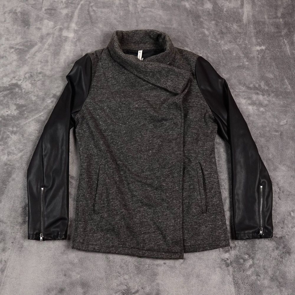 Fabletics Jacket Womens Extra Large Black Gray Milano Tunnel Vision‎ Lagenlook